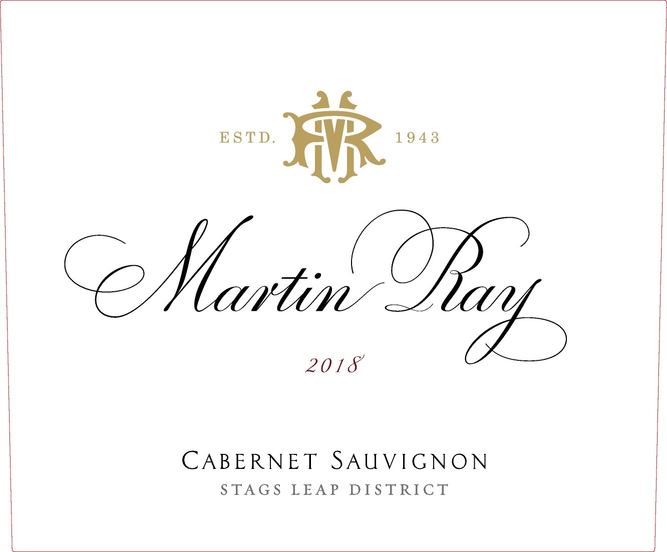 2018 Martin Ray Stags Leap District Reserve Cabernet Sauvignon Front Label