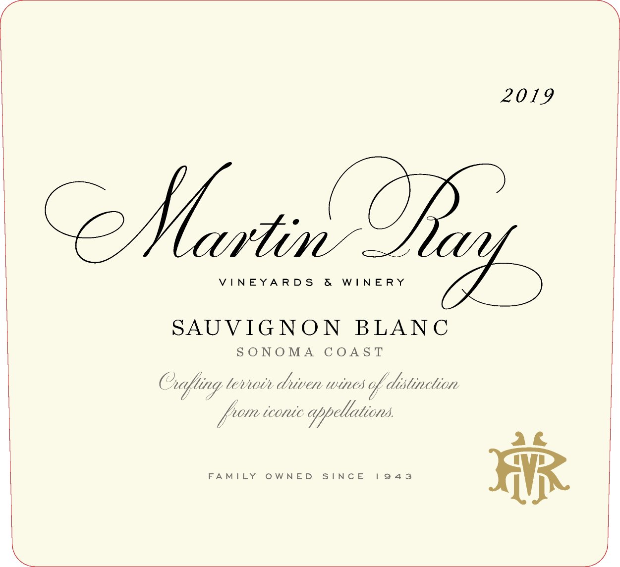 2019 Martin Ray Sonoma Coast Sauvignon Blanc Front Label