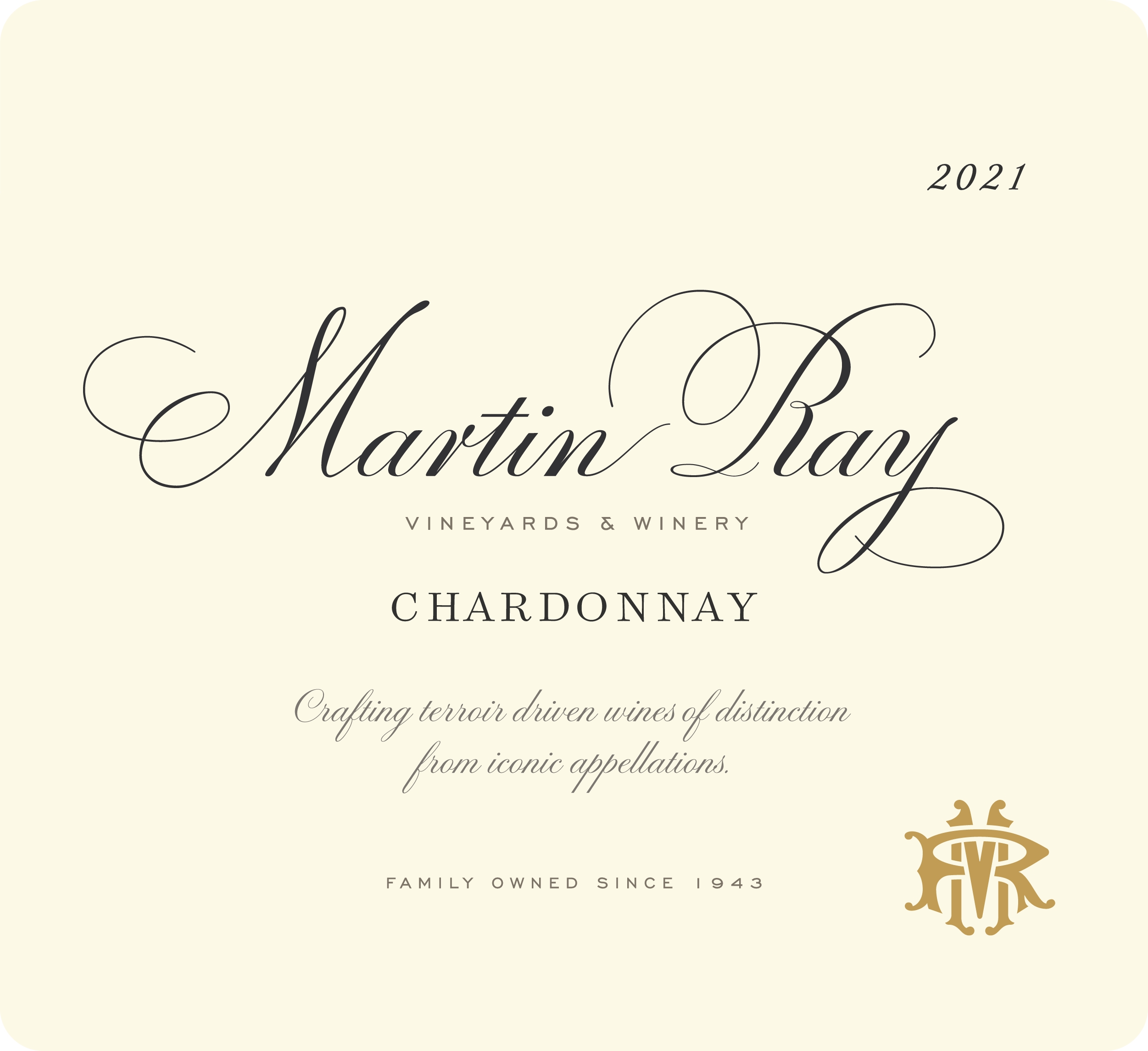 2021 Martin Ray Chardonnay Front Label