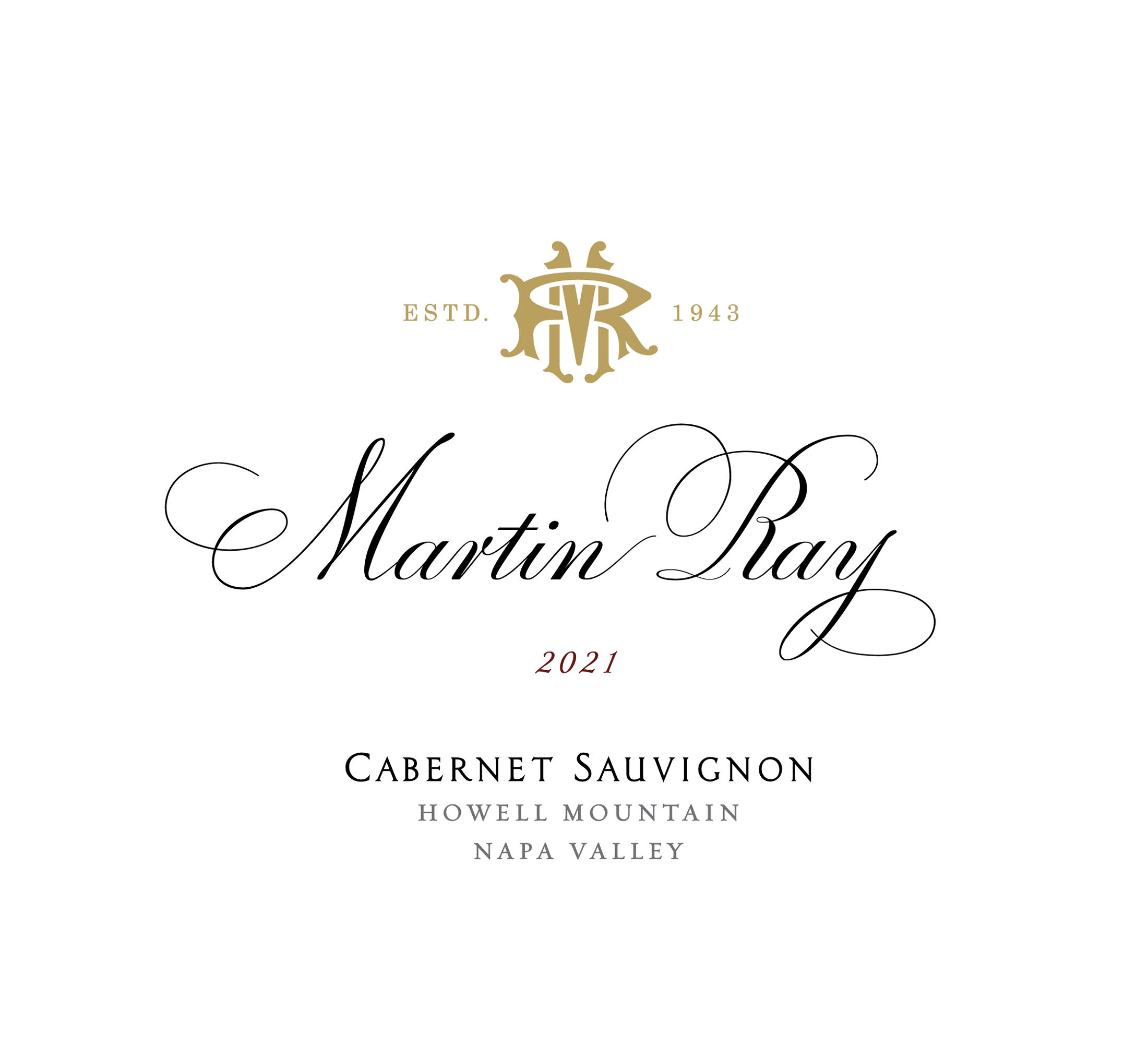 2021 Martin Ray Howell Mountain Reserve Cabernet Sauvignon Front Label
