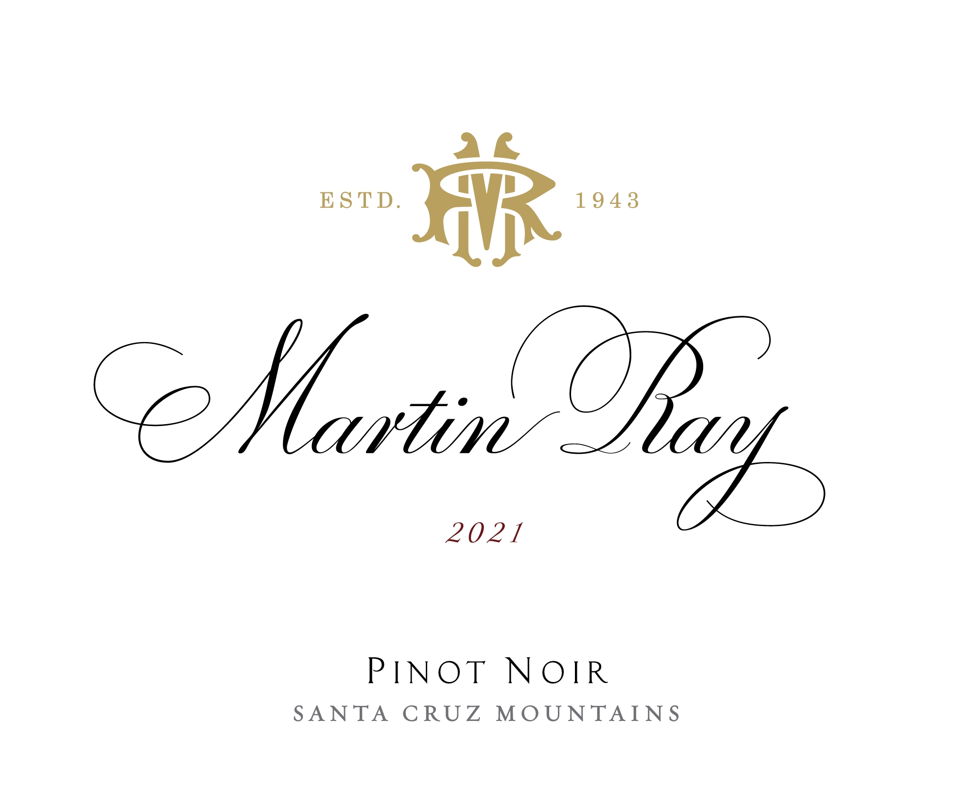 2021 Martin Ray Santa Cruz Mountains Pinot Noir Front Label