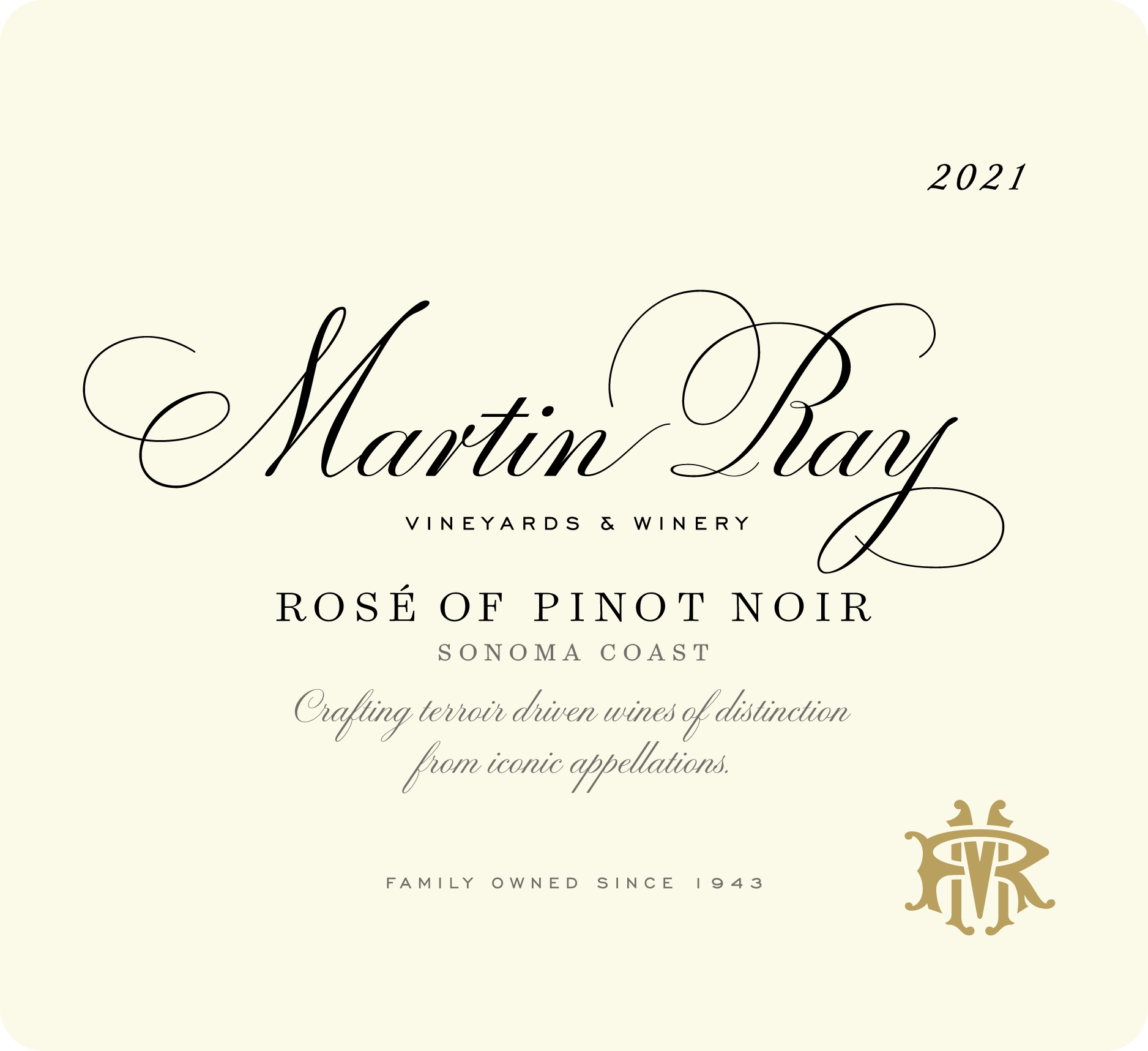 2021 Martin Ray Sonoma Coast Rosé Of Pinot Noir Front Label