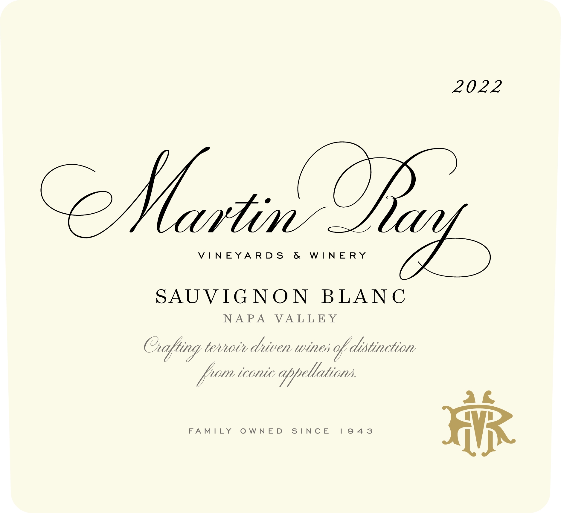 2022 Martin Ray Napa Valley Sauvignon Blanc Front Label