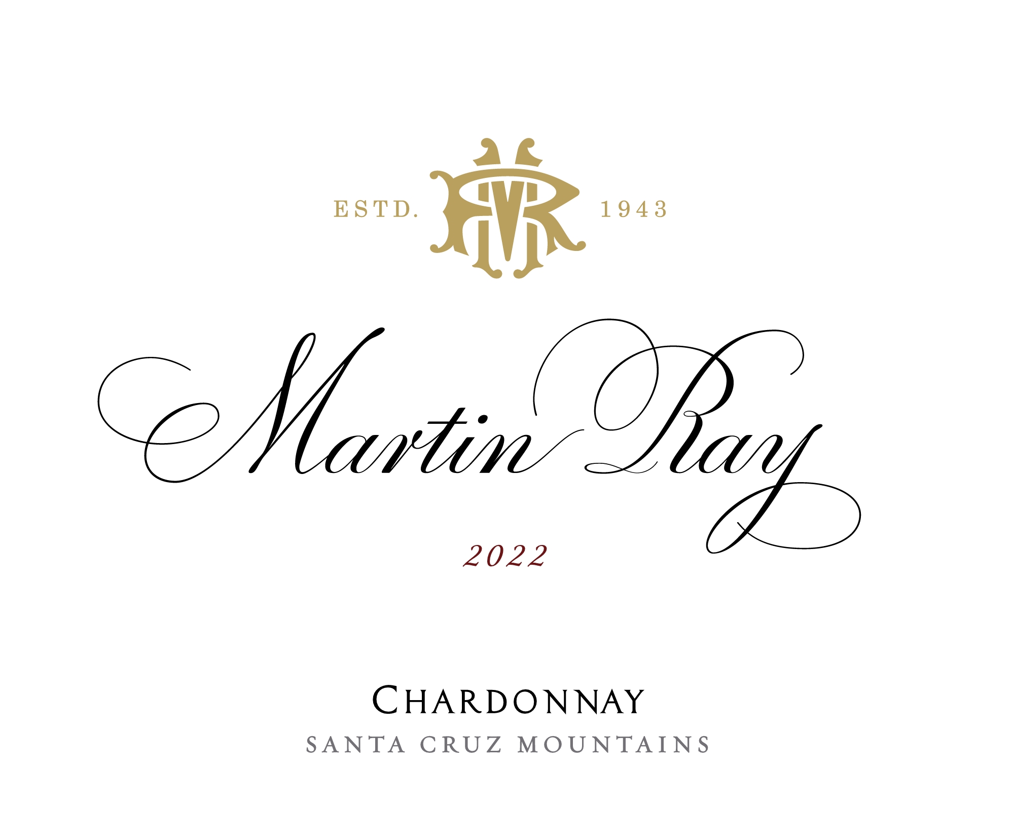 2022 Martin Ray Santa Cruz Mountains Chardonnay Front Label