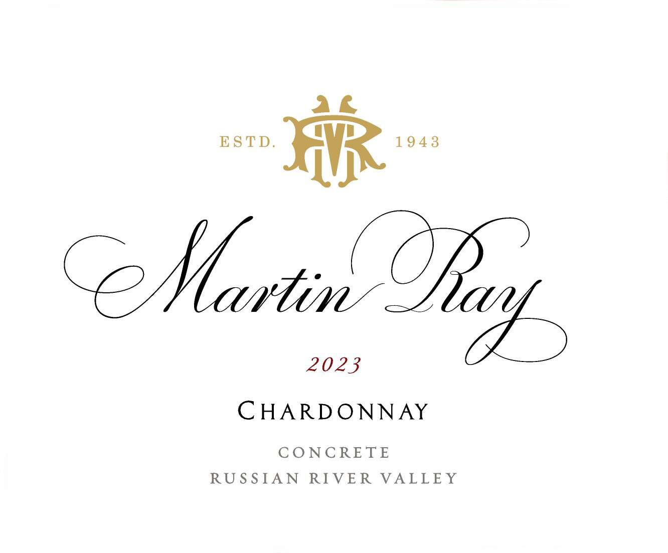 2023 Martin Ray Russian River Valley Concrete Chardonnay Front Label