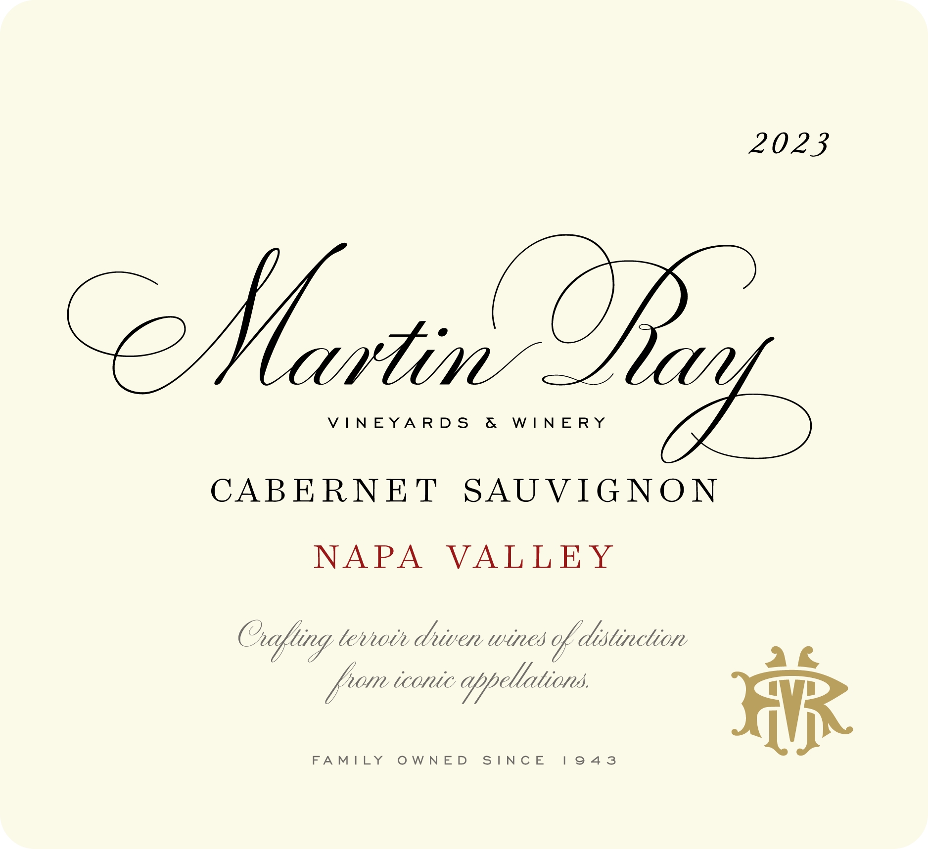 2023 Martin Ray Napa Valley Cabernet Sauvignon Front Label