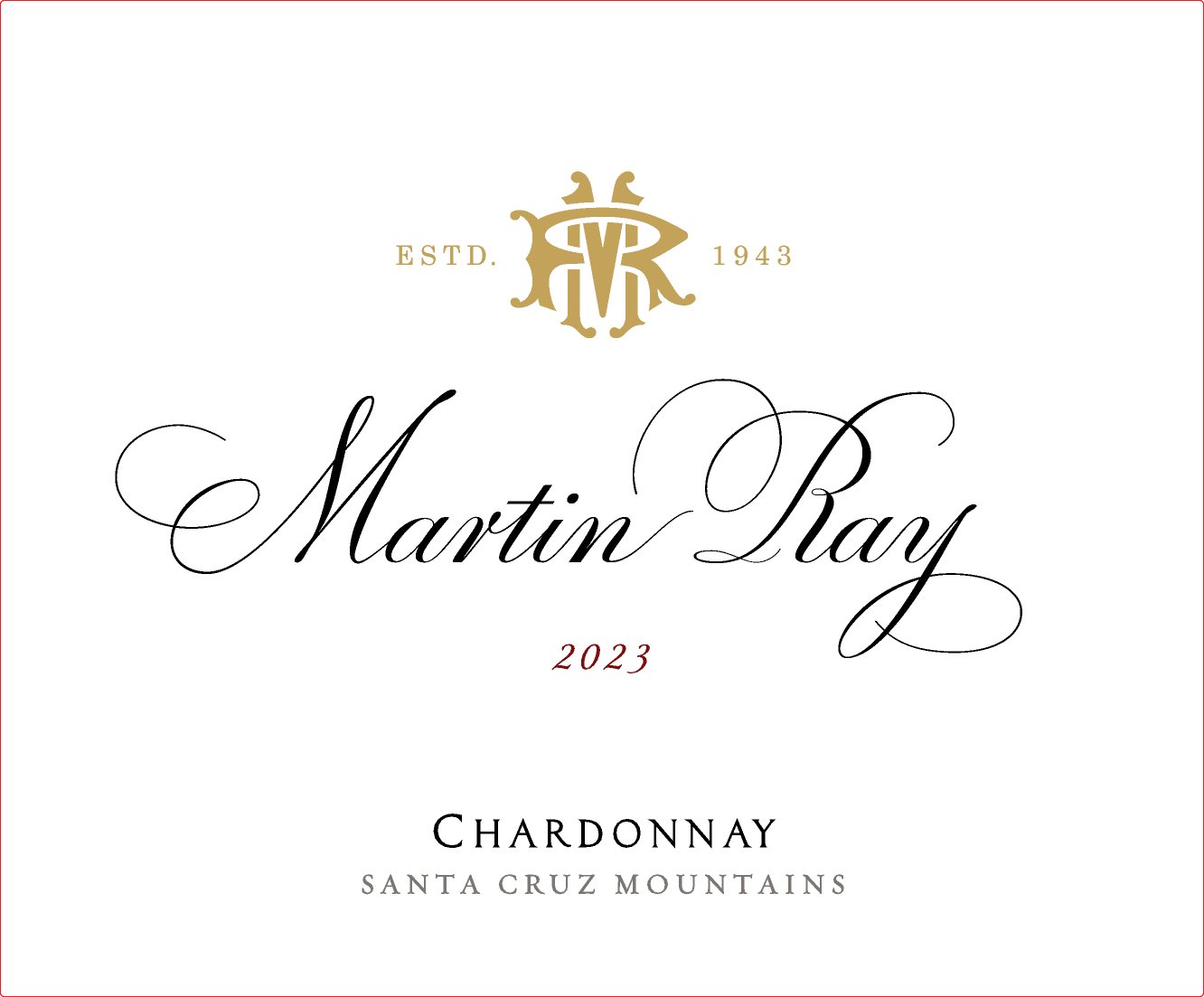 2023 Martin Ray Santa Cruz Mountains Chardonnay Front Label