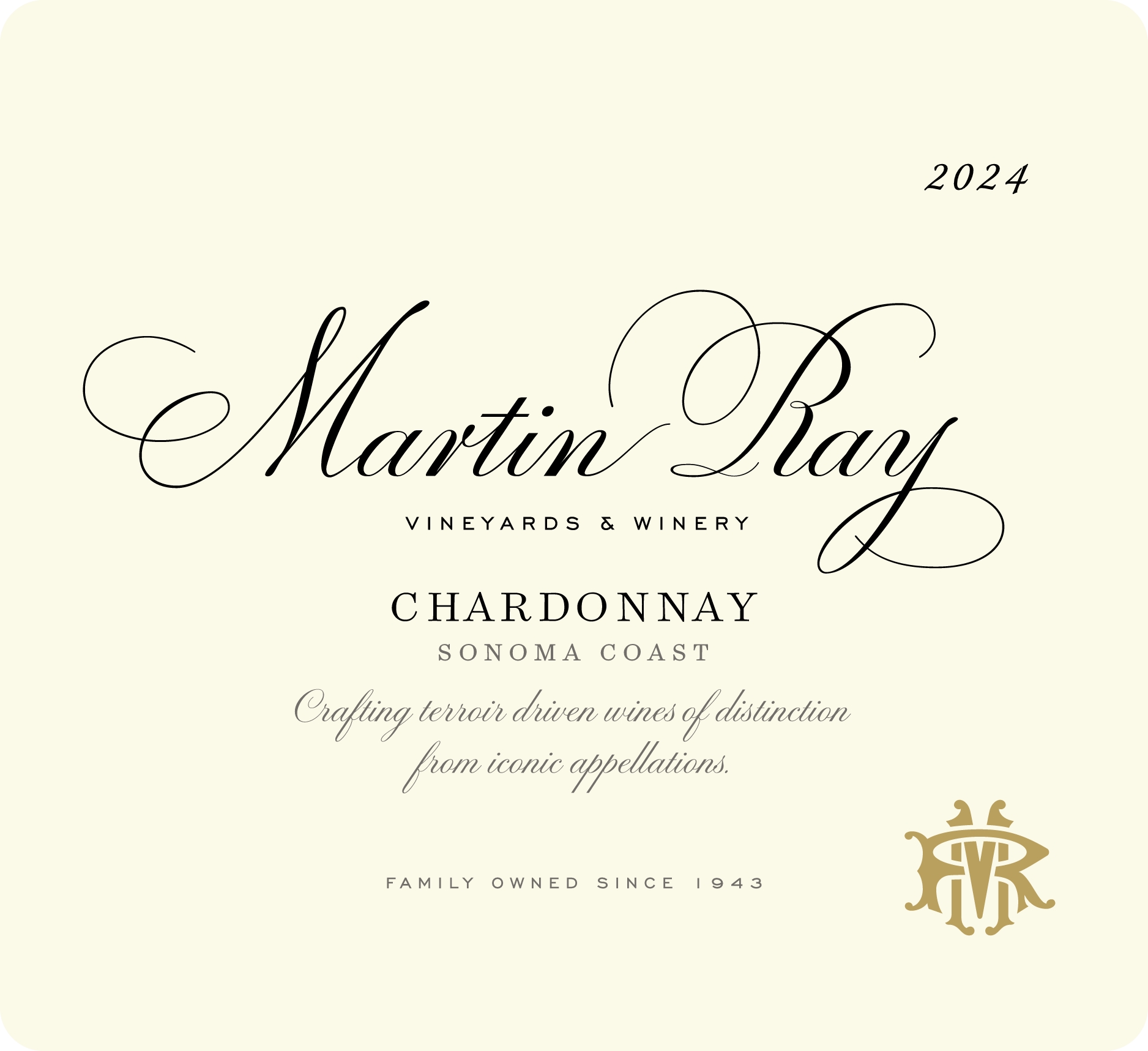 2024 Martin Ray Sonoma Coast Chardonnay Front Label