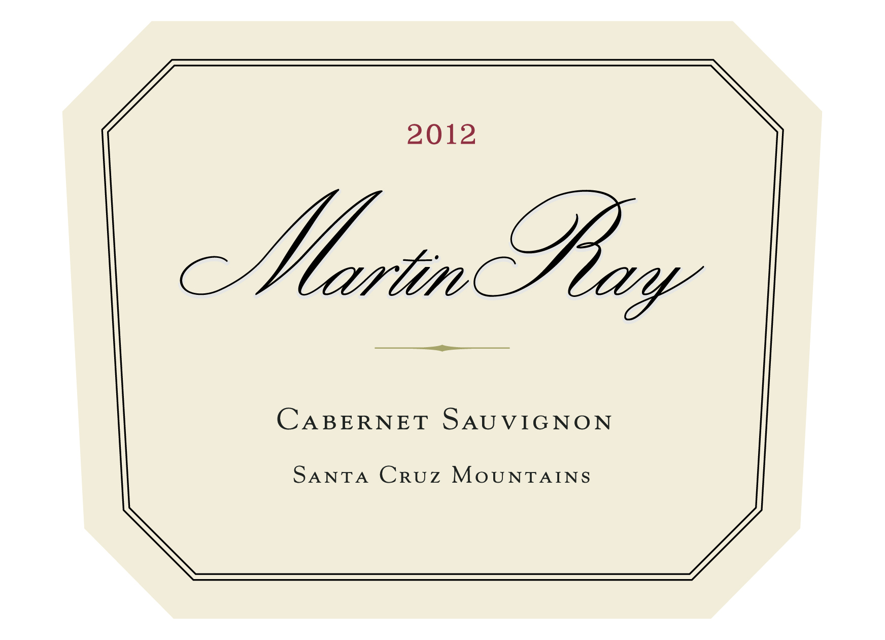2012 Martin Ray Santa Cruz Mountains Reserve Cabernet Sauvignon Front Label
