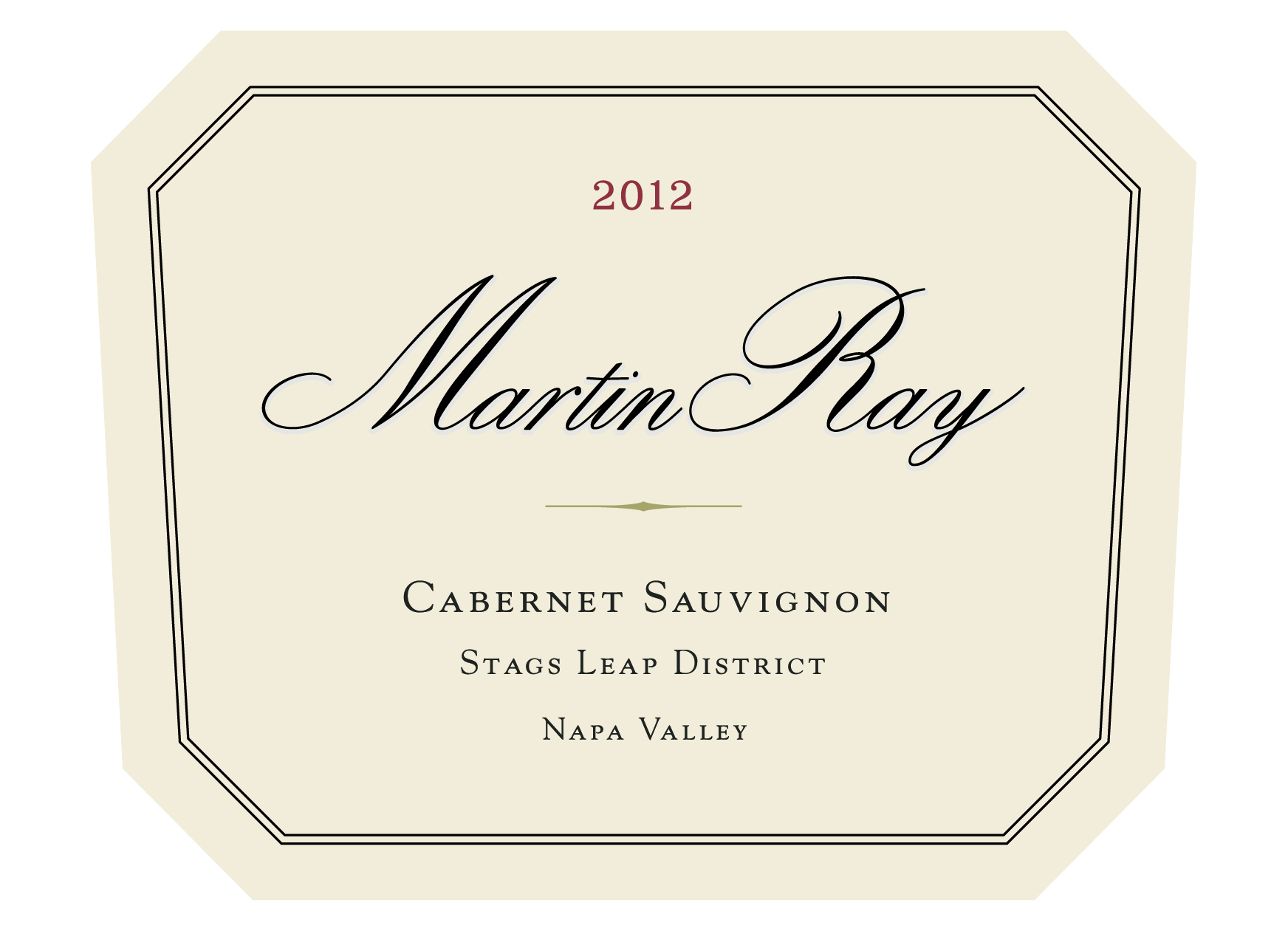 2012 Martin Ray Stags Leap District Reserve Cabernet Sauvignon Front Label