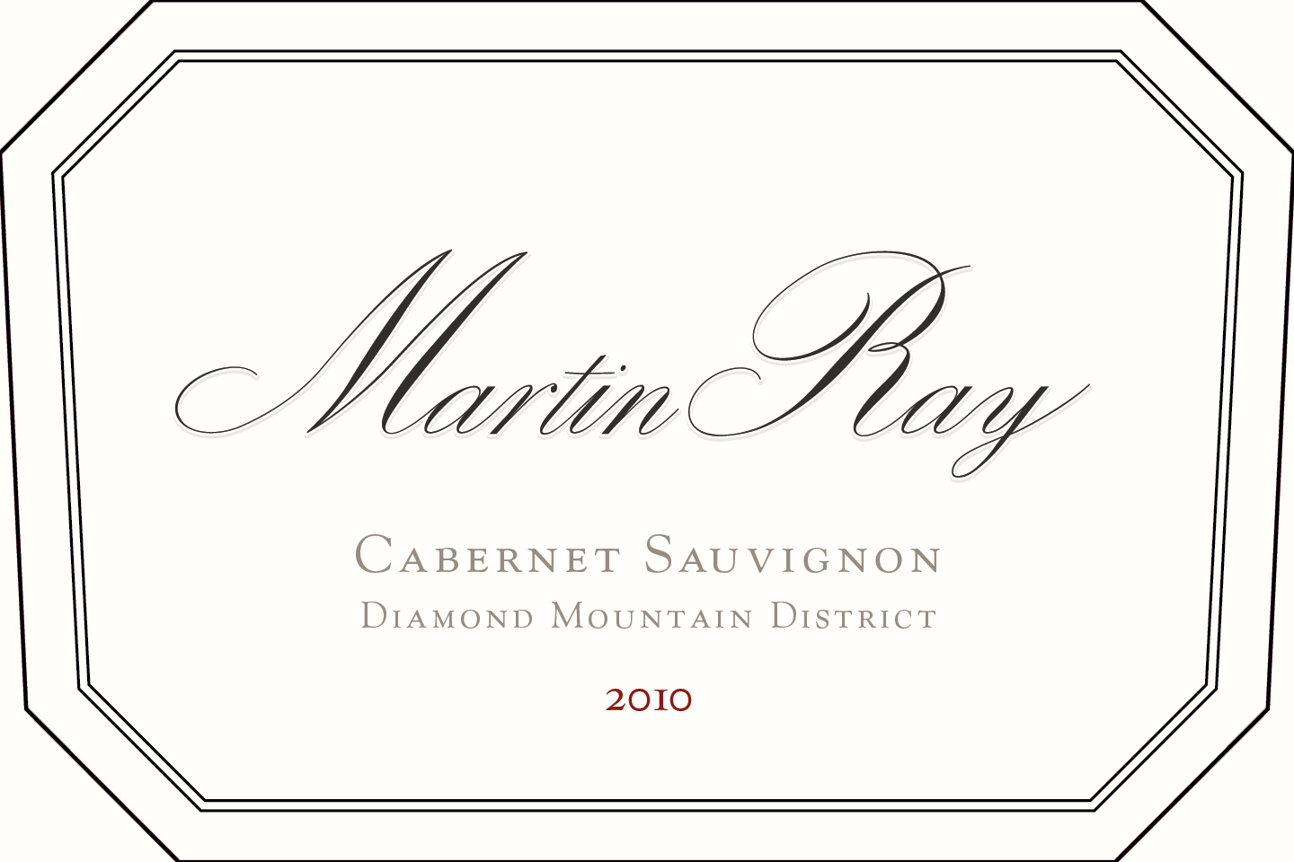 2010 Martin Ray Diamond Mountain Reserve Cabernet Sauvignon Front Label