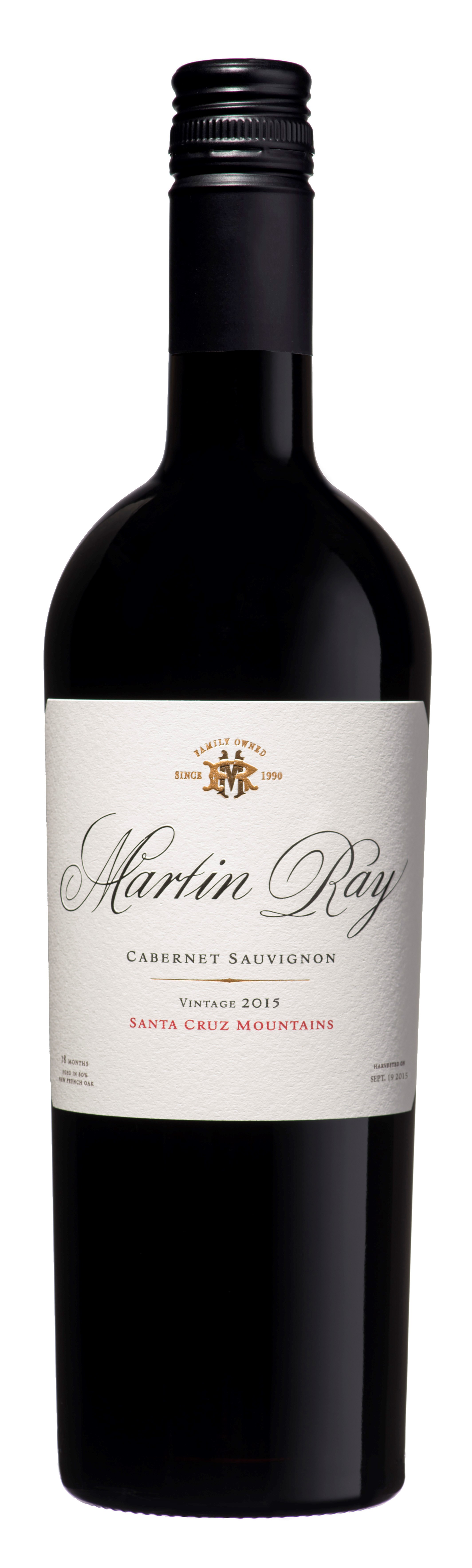 2016 Martin Ray Santa Cruz Mountains Reserve Cabernet Sauvignon Bottle Shot