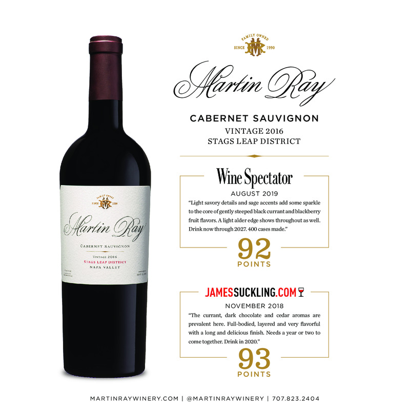 2016 Martin Ray Stags Leap District Reserve Cabernet Sauvignon Acclaim Sheet
