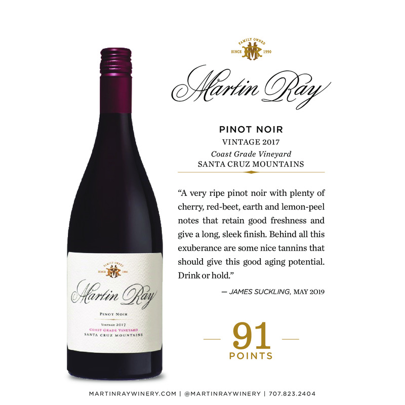 2017 Martin Ray Santa Cruz Mountains Coast Grade Pinot Noir Acclaim Sheet