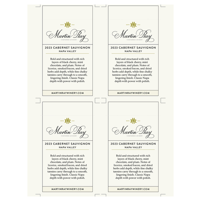 2023 Martin Ray Napa Valley Cabernet Sauvignon Shelf Talker