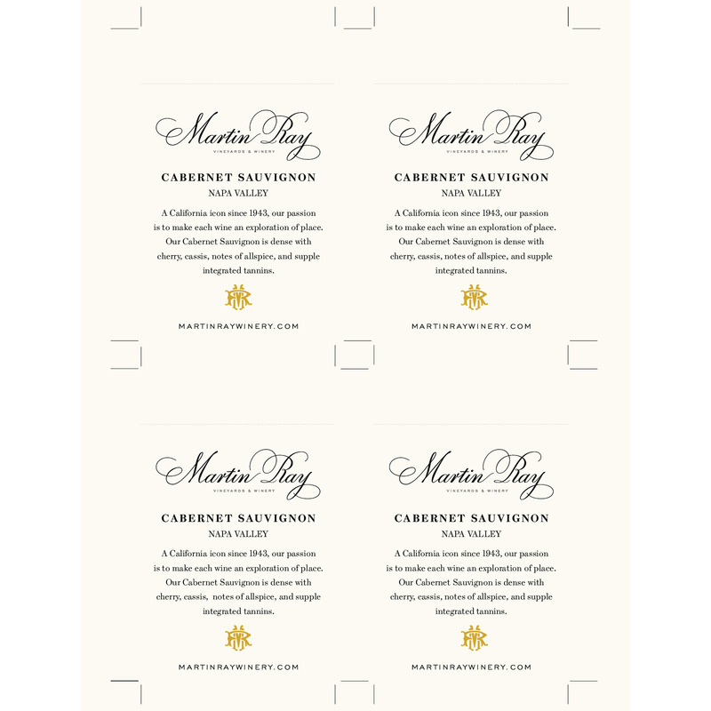 2017 Martin Ray Napa Valley Cabernet Sauvignon Shelf Talker