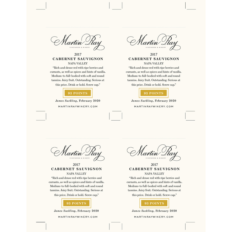 2017 Martin Ray Napa Valley Cabernet Sauvignon Shelftalker – 93 pts. James Suckling
