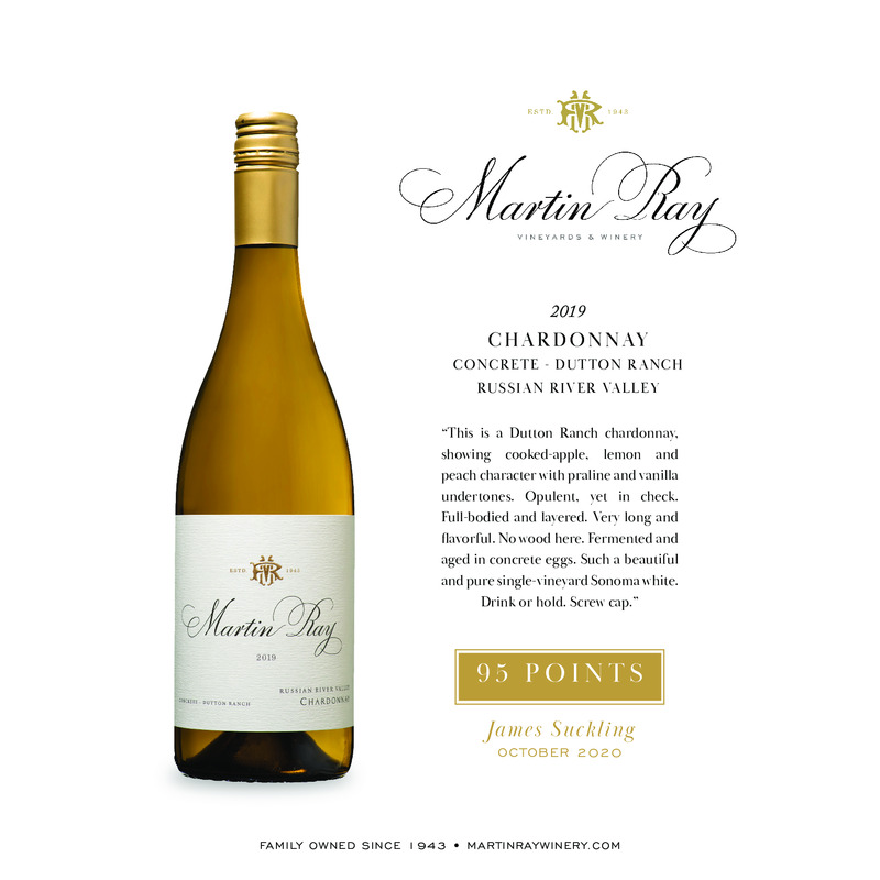 2019 Martin Ray Russian River Valley Dutton Ranch Concrete Acclaim – 95 Pts. James Suckling