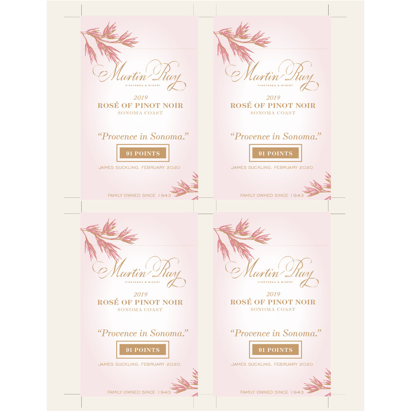 2019 Martin Ray Sonoma Coast Rosé Of Pinot Noir Shelf Talker