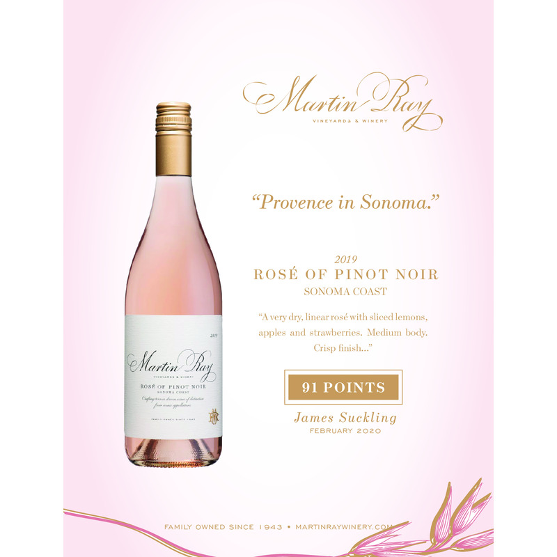 2019 Martin Ray Sonoma Coast Rosé Of Pinot Noir Sell Sheet