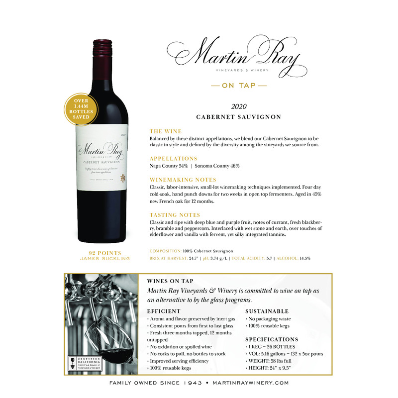 2022 Martin Ray Cabernet Sauvignon Wine on Tap