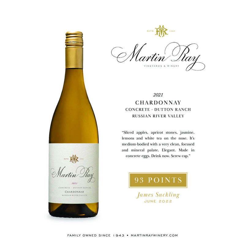 2021 Martin Ray Russian River Valley Dutton Ranch Concrete Acclaim – 93 Points James Suckling