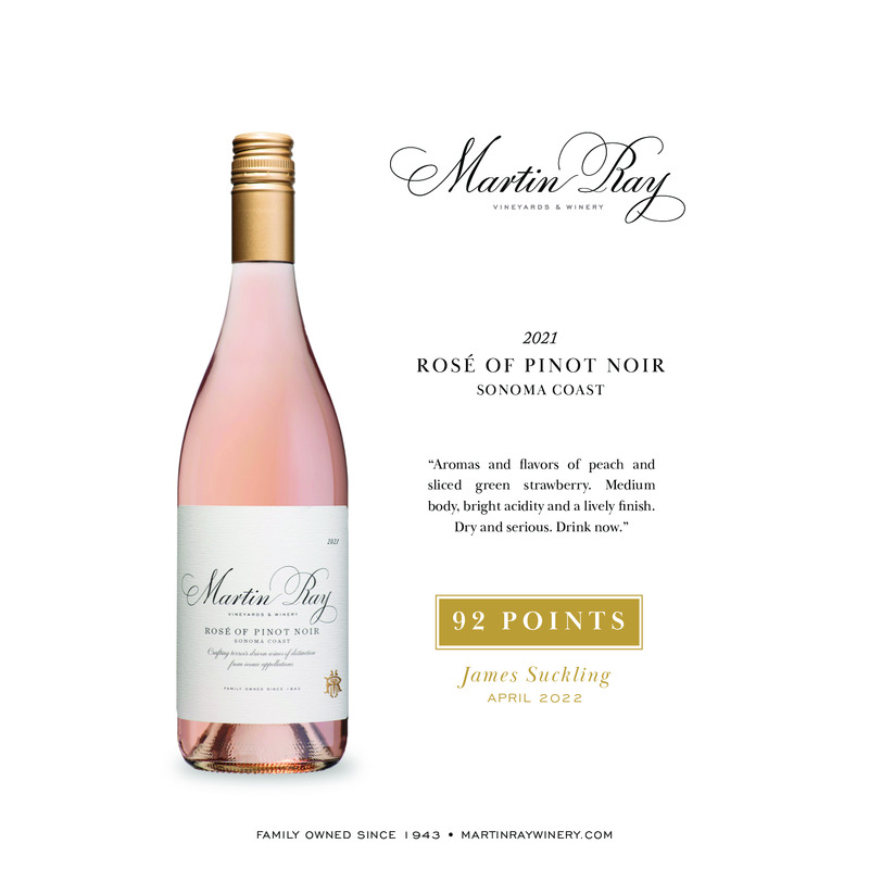 2021 Martin Ray Sonoma Coast Rosé Of Pinot Noir Acclaim – 92 Pts. James Suckling
