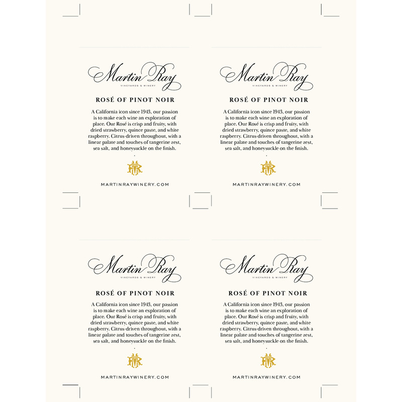 2023 Martin Ray Rosé Of Pinot Noir Shelf Talker