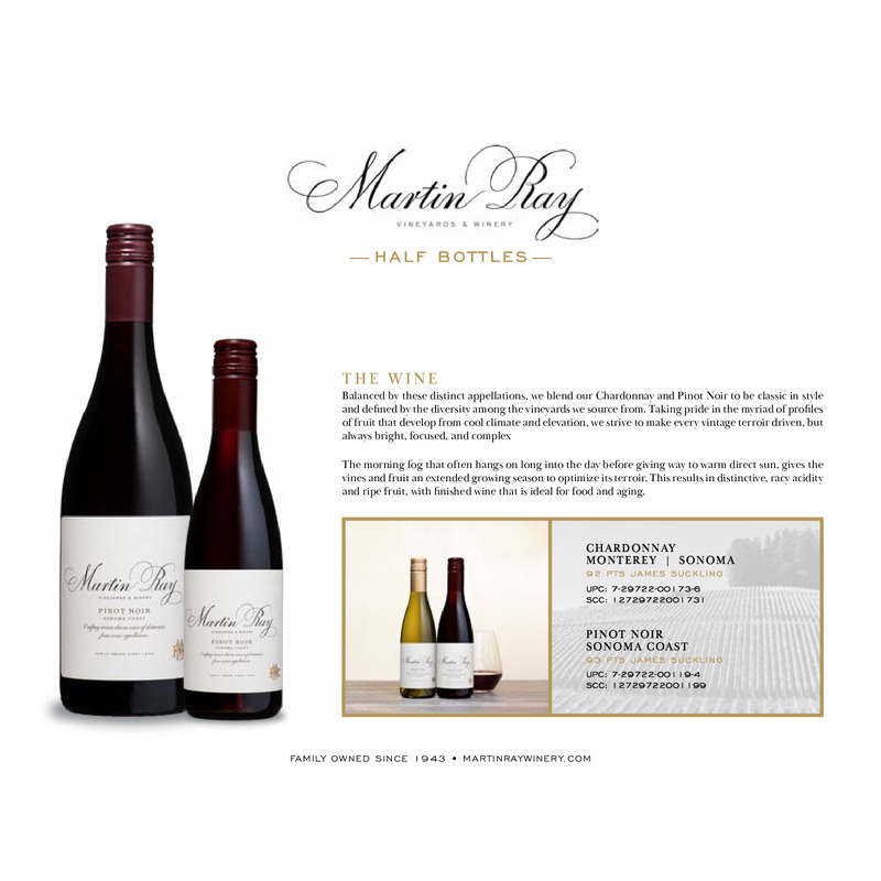 2021 Martin Ray Chardonnay Sell Sheet