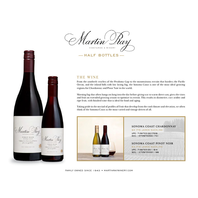 2020 Martin Ray Sonoma Coast Chardonnay Sell Sheet