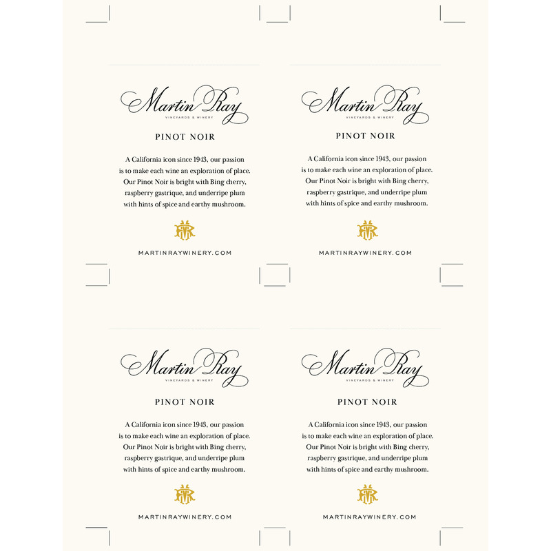 2021 Martin Ray Pinot Noir Shelf Talker