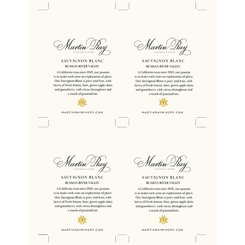 2023 Martin Ray Sauvignon Blanc Shelf Talker