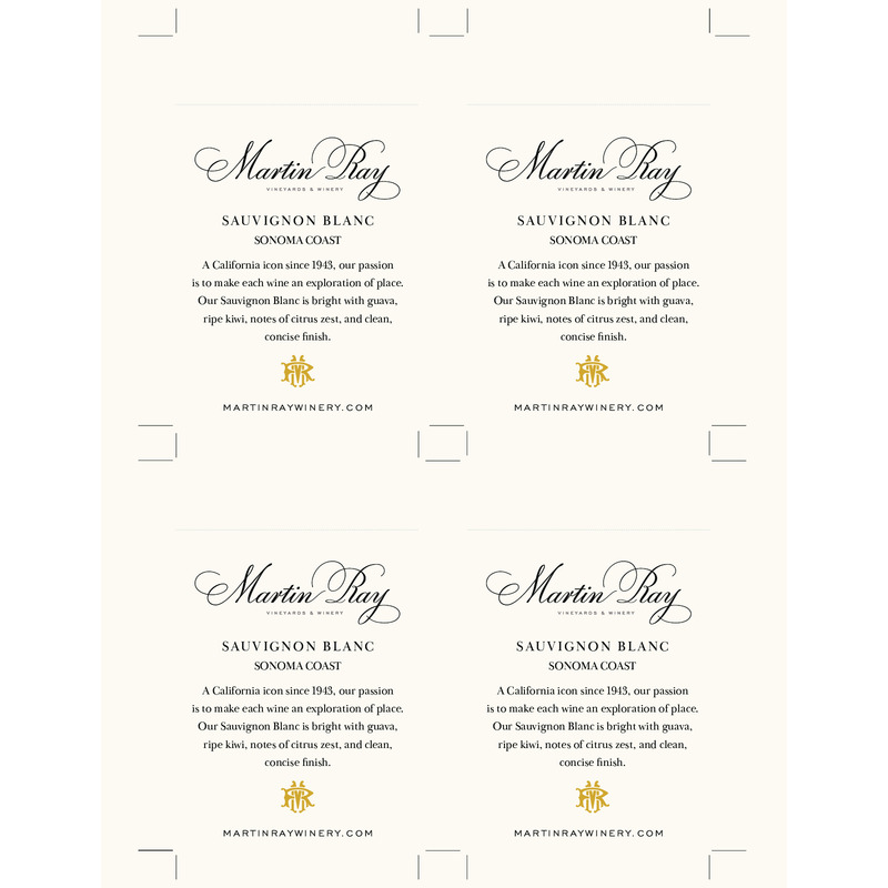 2022 Martin Ray Napa Valley Sauvignon Blanc Shelf Talker