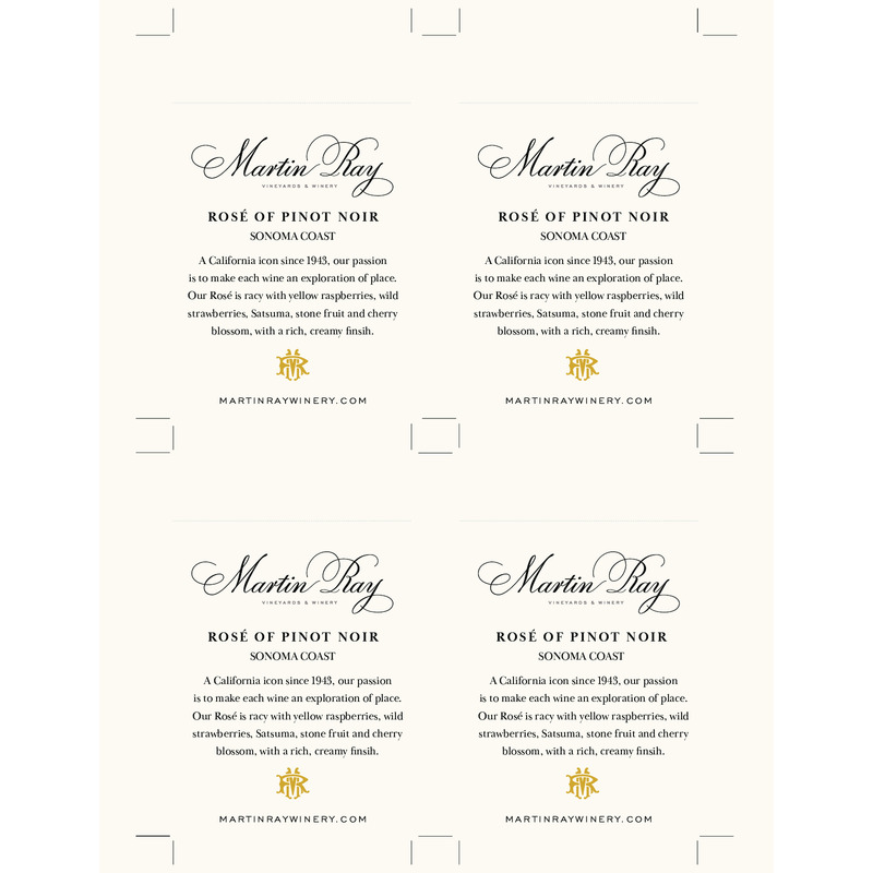 2021 Martin Ray Sonoma Coast Rosé Of Pinot Noir Shelf Talker