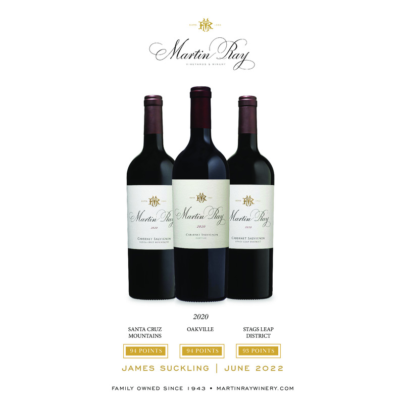 Martin Ray Press Sales Sheet – Suckling – 2020 Reserve Cabernets