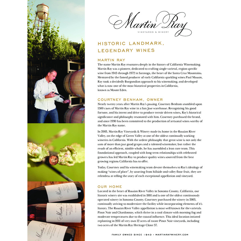 Martin Ray Winery Brand Overview