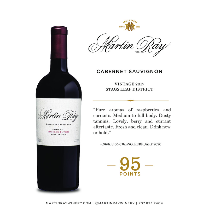 2017 Martin Ray Stags Leap District Reserve Cabernet Sauvignon Acclaim – 95 Pts. James Suckling