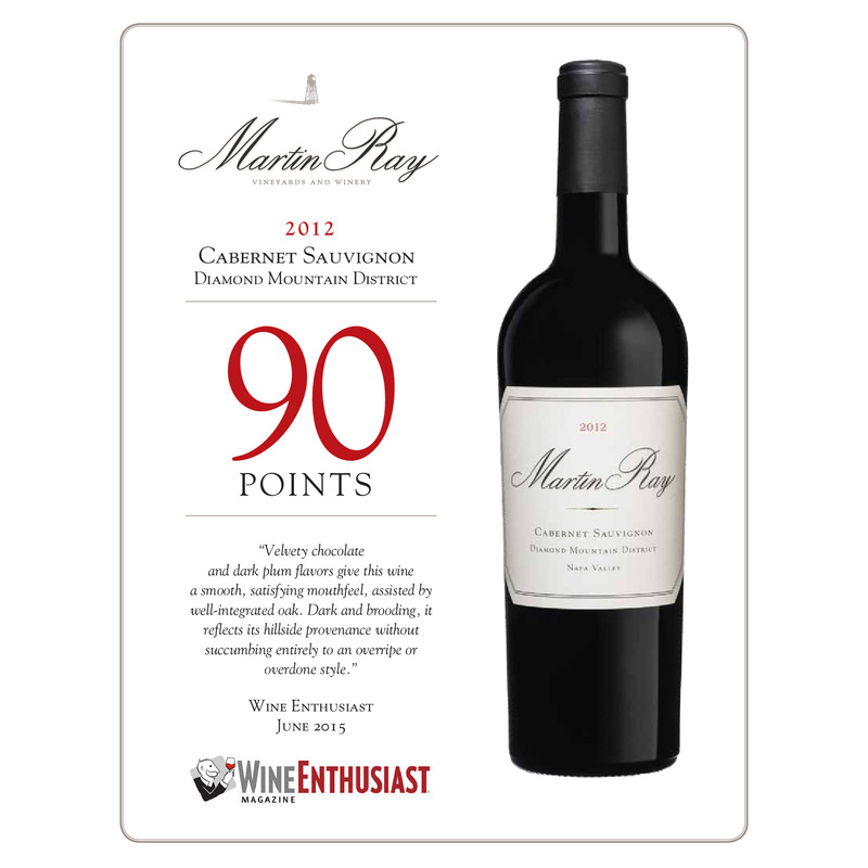 2012 Martin Ray Diamond Mountain Reserve Cabernet Sauvignon Acclaim Sheet