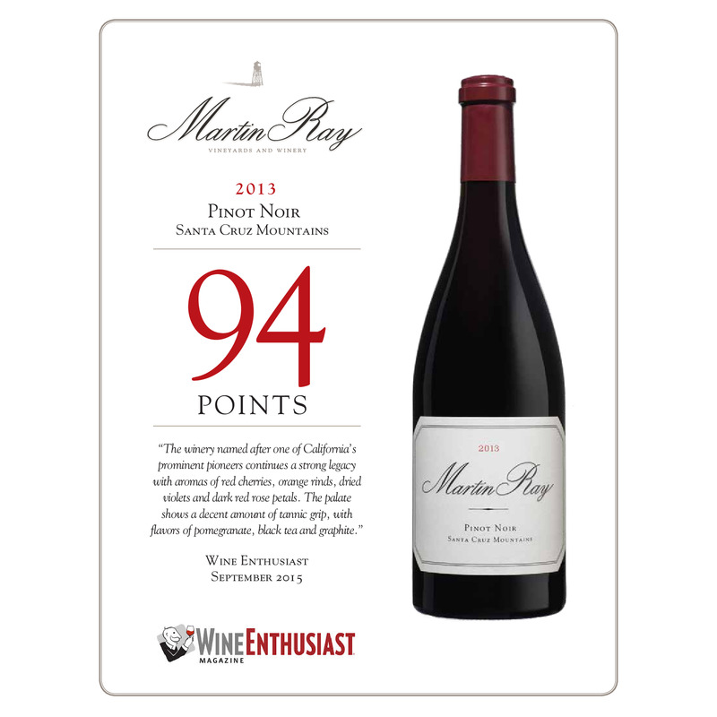 2013 Martin Ray Santa Cruz Mountains Coast Grade Pinot Noir Acclaim Sheet