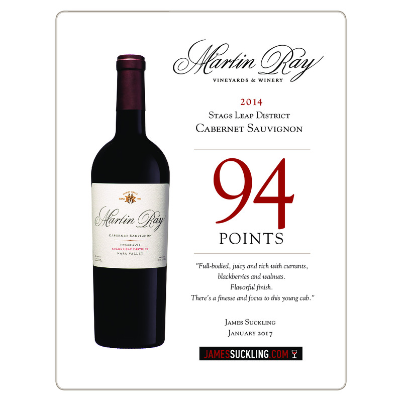 2014 Martin Ray Stags Leap District Reserve Cabernet Sauvignon Acclaim Sheet