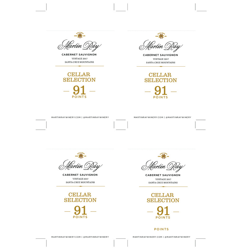 2017 Martin Ray Santa Cruz Mountains Reserve Cabernet Sauvignon Shelf Talker – 91 Pts. Cellar Selection Wine Enthusiast