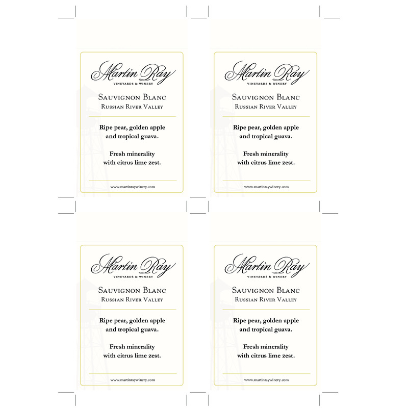 2015 Martin Ray Russian River Valley Sauvignon Blanc Shelf Talker