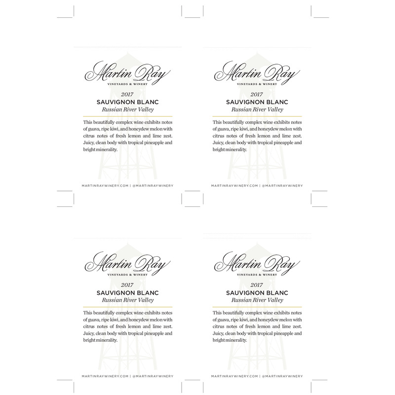 2017 Martin Ray Russian River Valley Sauvignon Blanc Shelf Talker
