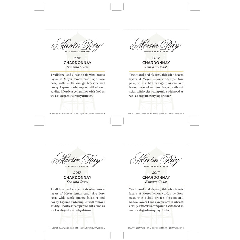 2017 Martin Ray Sonoma Coast Chardonnay Shelf Talker