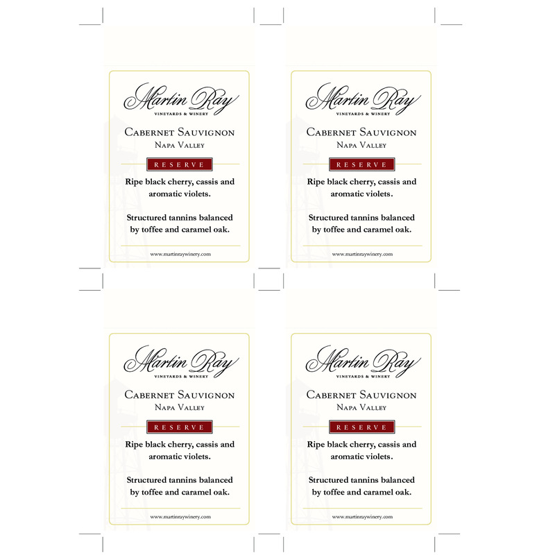 2014 Martin Ray Napa Valley Cabernet Sauvignon Shelf Talker