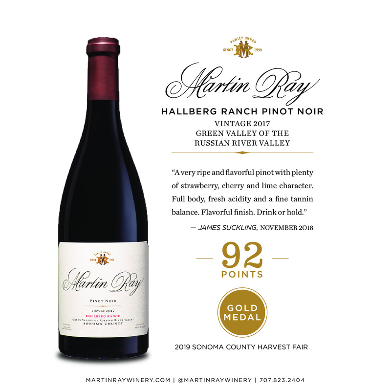 2017 Martin Ray Hallberg Ranch Pinot Noir Acclaim Sheet