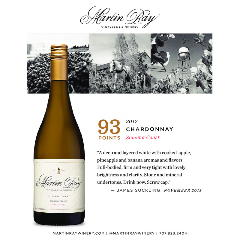 2017 Martin Ray Sonoma Coast Chardonnay Acclaim – 93 pts. Jame Suckling Sales Sheet
