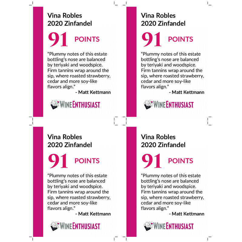 2020 Vina Robles Zinfandel Shelf Talker