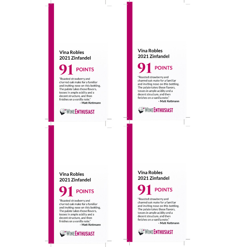 2021 Vina Robles Zinfandel Shelf Talker