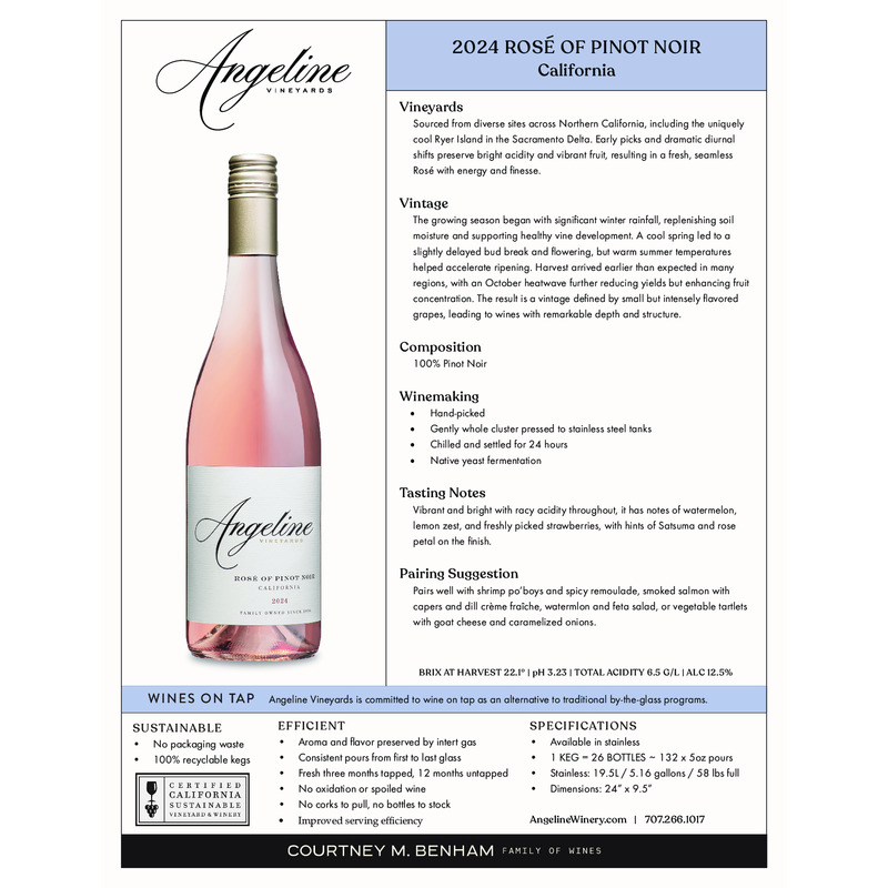 2024 Angeline Rosé Of Pinot Noir Wine on Tap